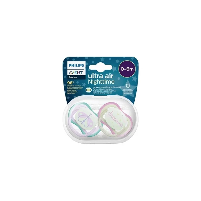 Philips Avent Ultra Air Nighttime Pacifier Butterfly And Dreams 06 Months Duo