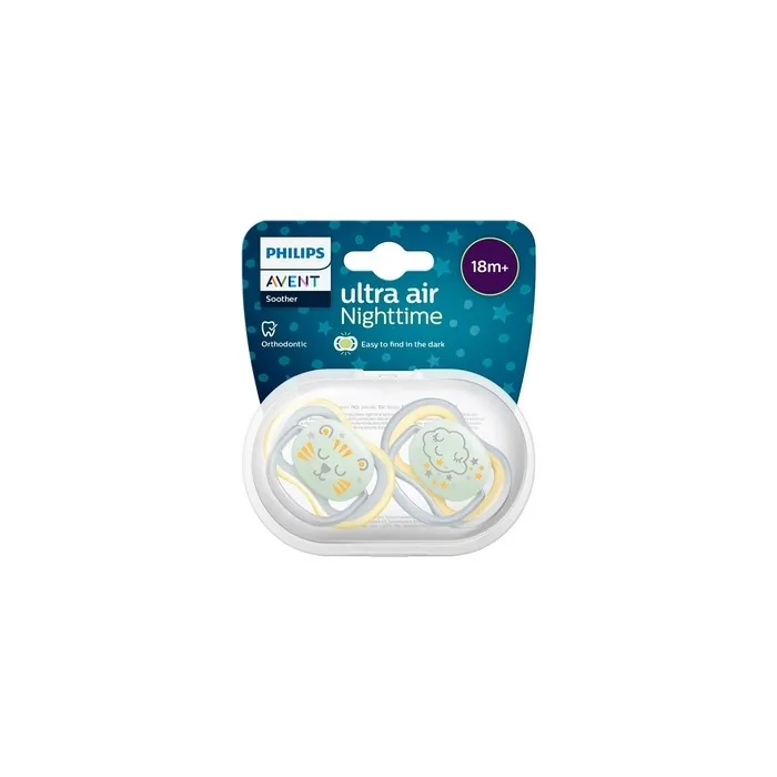 Philips Avent Ultra Air Night Pacifier Lion And Clouds 18m Duo
