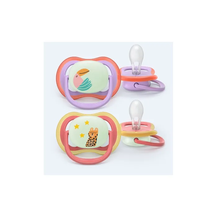 Philips Avent Ultra Air Soother Nighttime Suitable For 18 Months And Older In Purple And Pink