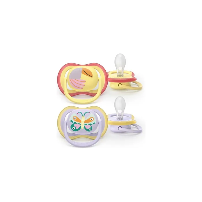 Philips Avent Ultra Air Soother For 06 Months In Light Purplelight Yellow
