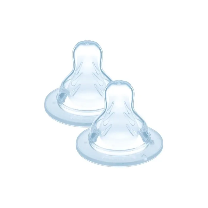 MAM Anatomic Silicone Quick and Thick Liquid Flow Dummy - Pack of 2 - Transparent