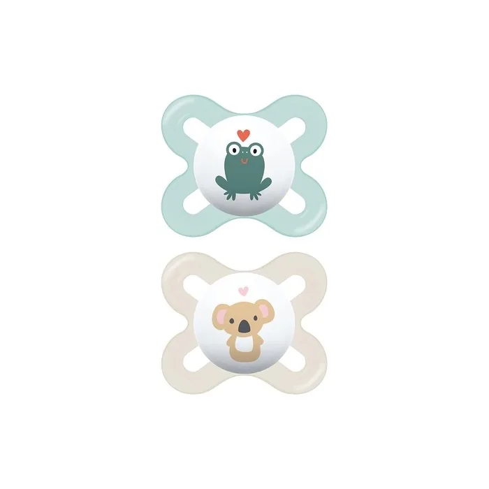 MAM Start S153 Extra Small Newborn Dummy SkinSoft Ultra-Soft Silicone for 0-2 Month Old Babies Neutral 2-Pack with Self-Sterilising Box Spanish Version 2 Units