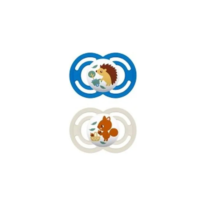 Mam Mam Perfect Silicone Pacifier - Suitable For 6 Months And Older, Blue/White, 2 Units