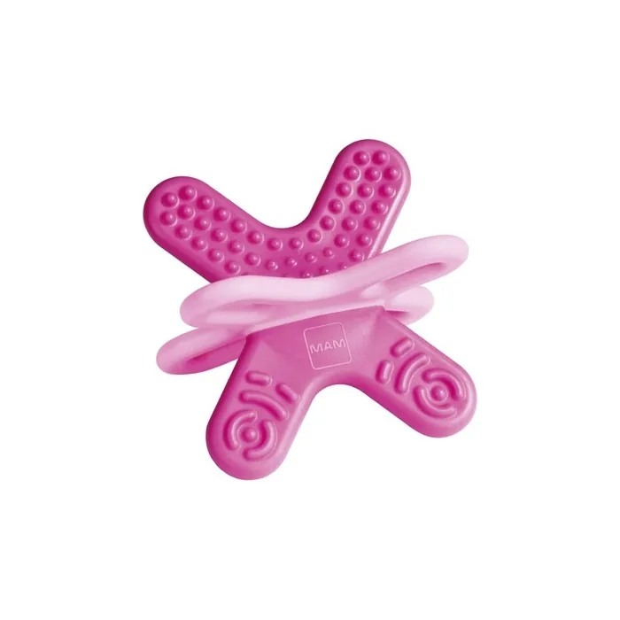 Mam C124 Bite & Relax Teething Ring with 2 Sterilizers Pink