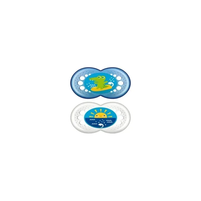 Mam Baby Original Soother 16 Silicone Blue Pack Of 2