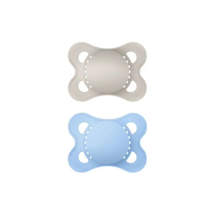 Mam Colours Of Nature Matt Silicone Pacifier 2-6 Months Grey Blue - 2 Pieces