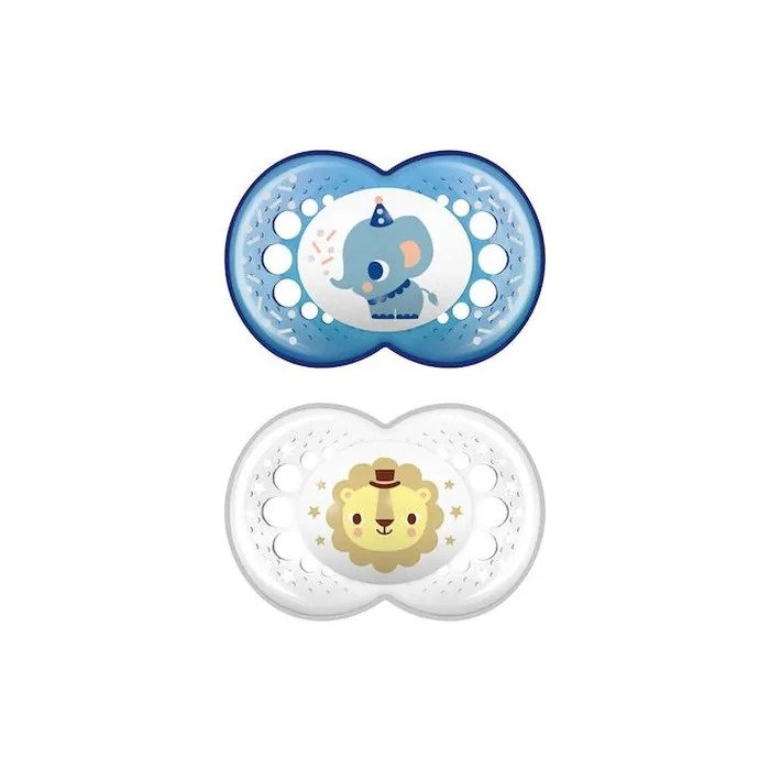 Mam Original Orthodontic Silicone Pacifier For Boys, 16 Months, 2 Pieces