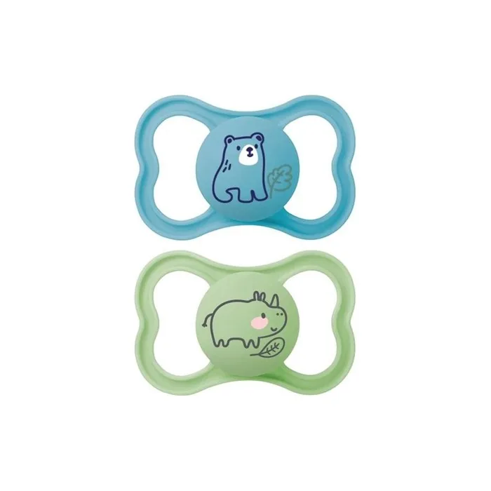 Mam Air Orthodontic Silicone Pacifier 275sb From 16+ Months Blue-Green, 2 Pieces