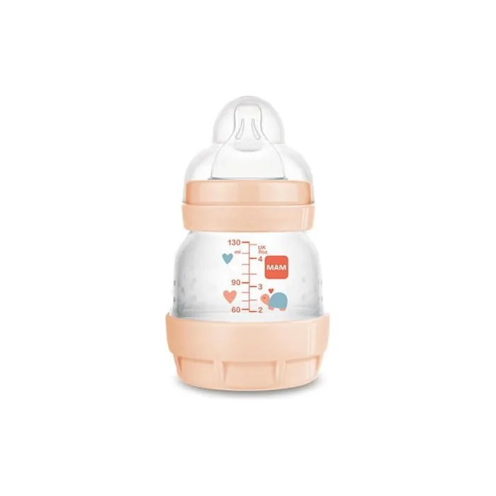 Mam Easy Start Anti-Colic Plastic Baby Bottle With Silicone Nipple - 130ml For Girls 0 Months