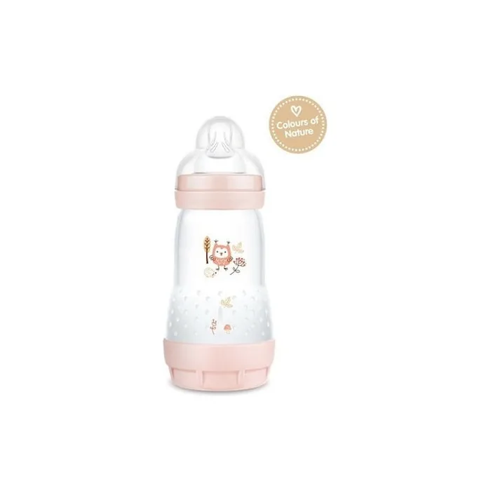 Mam Easy Start Anti-Colic Plastic Baby Bottle With Silicone Nipple - 260ml For Girls 2 Months