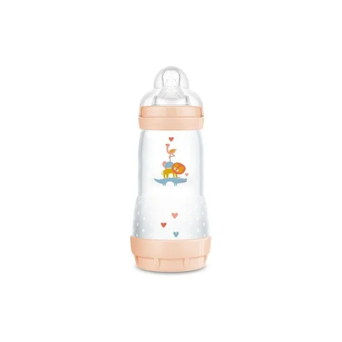 Mam Easy Start Anti-Colic Plastic Baby Bottle With Silicone Nipple - 320ml For Girls 4 Months