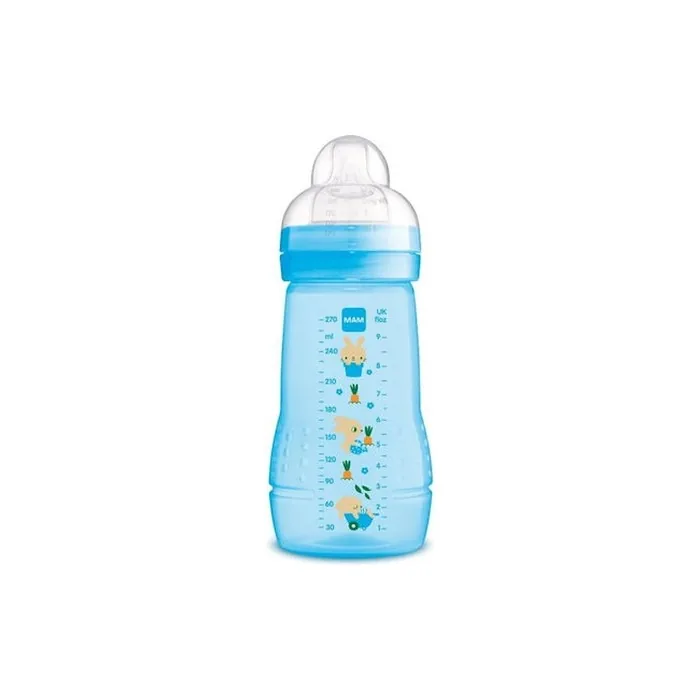 Mam Easy Active Bottle - 270ml Plastic Baby Bottle With Silicone Nipple For Boys, Suitable For 2 Months And Older