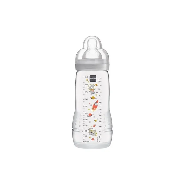 Mam Easy Active Bottle - Plastic Baby Bottle With Silicone Nipple For Unisex 4 Months, 330ml