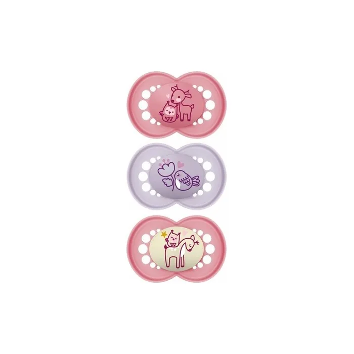 Mam Original Nature Pacifiers and Night Pacifier for 18 Months and Older - Pack of 3