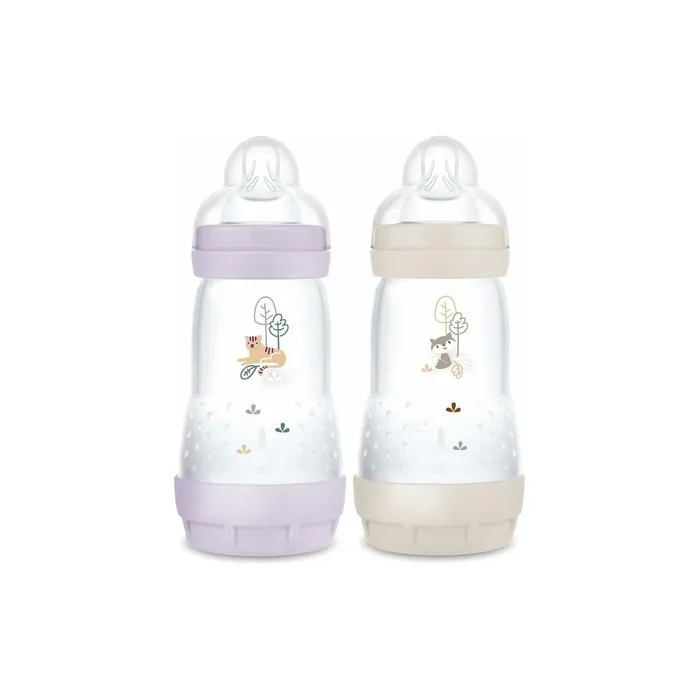 Mam Easy Start Anti-Colic Medium Flow Bottle 260ml Lilac & Sand - Pack of 2