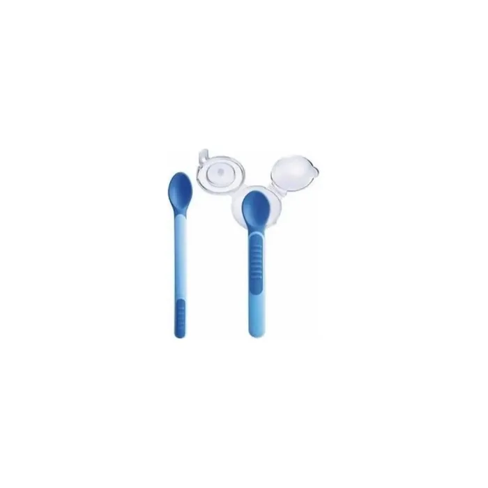Mam Heat Sensitive Spoon 2 Units In Blue