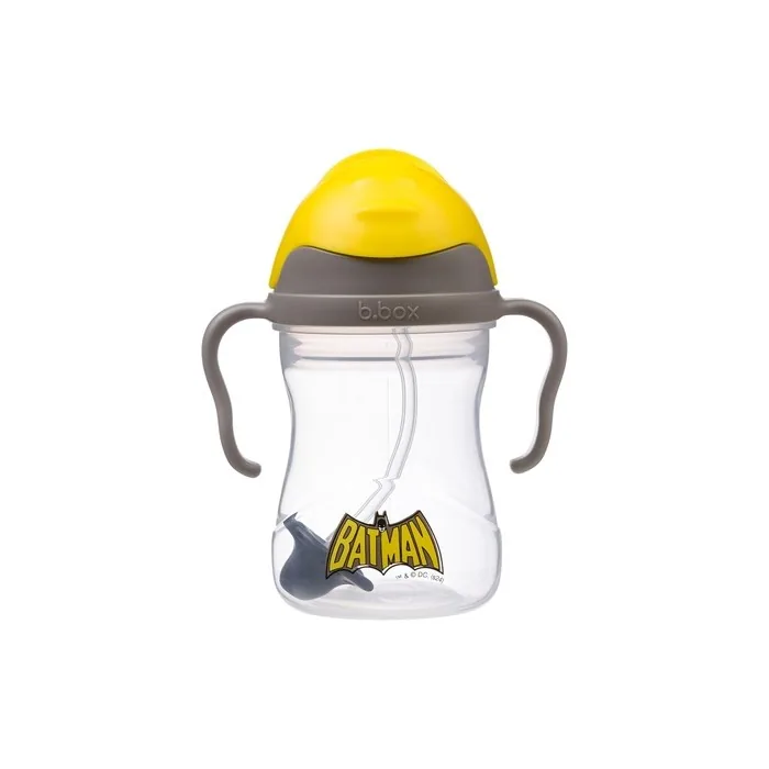 Bbox Batman Learning Cup with Flip Top Heavy Straw Handle