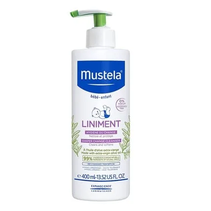 Mustela Liniment No-Rinse Baby Cleanser with Extra Virgin Olive Oil 13.52 fl. Oz
