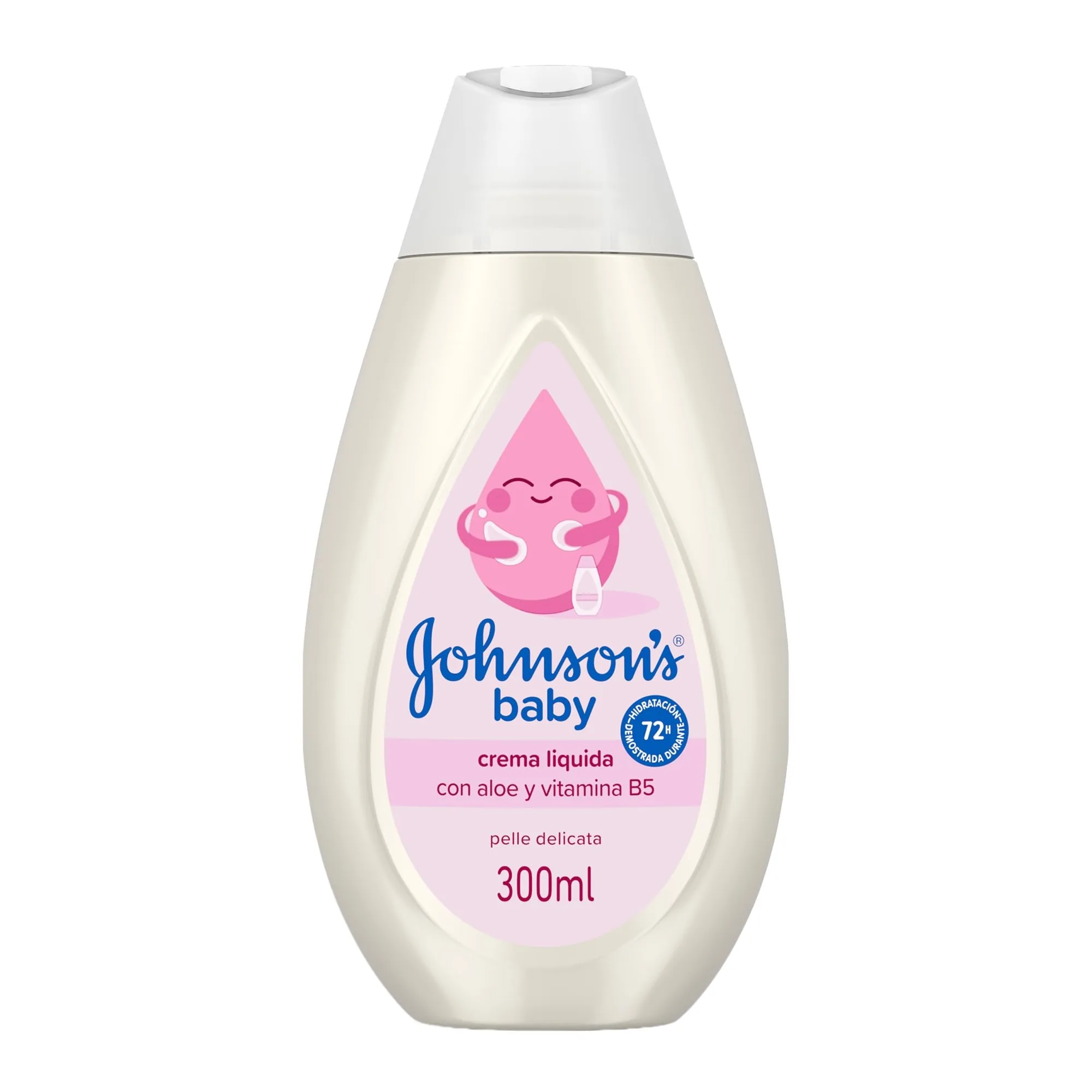 Johnson's Baby Liquid Cream 300ml - Moisturizing Baby Lotion with Coconut Oil, Aloe, and Vitamin B5
