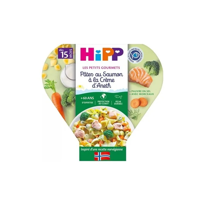 Hipp Les Petits Gourmets Salmon Pasta with Dill Cream for 15 Months 250g