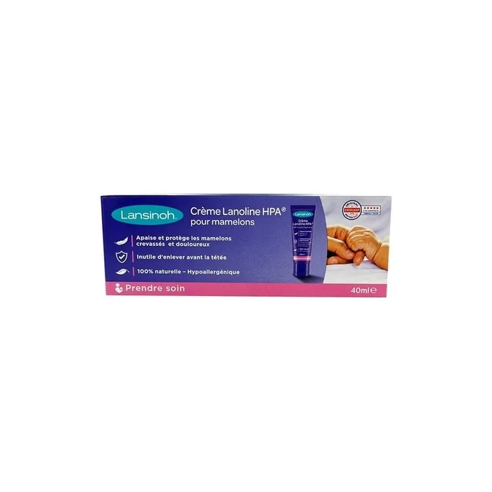 Lansinoh Lanolin HPA Nipple Cream 40ml - Hypoallergenic 100% Natural