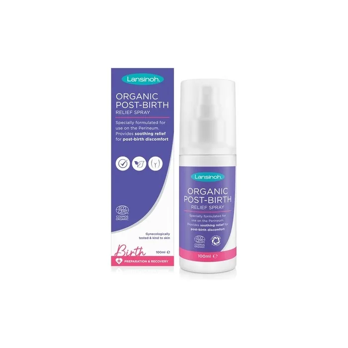 Lansinoh Organic Post-Birth Relief Spray - 100ml Spray Bottle Postnatal Relief