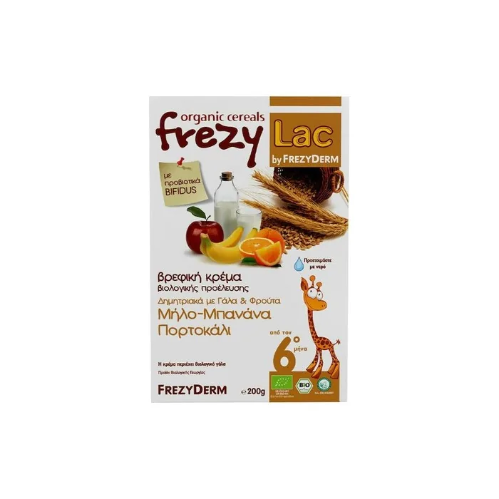 Frezylac Organic Baby Cereal Cream With Milk Apple Banana And Orange 200 Grams