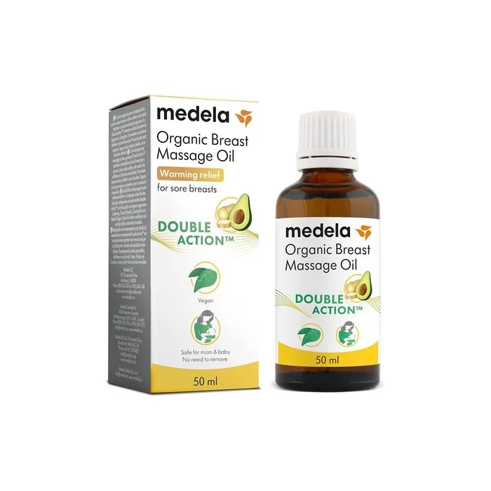 Medela Organic Breast Massage Oil for Breastfeeding Mothers - Relieve Breast Tenderness and Fullness - All-Natural Formula with Nourishing Ingredients - Warming Relief
