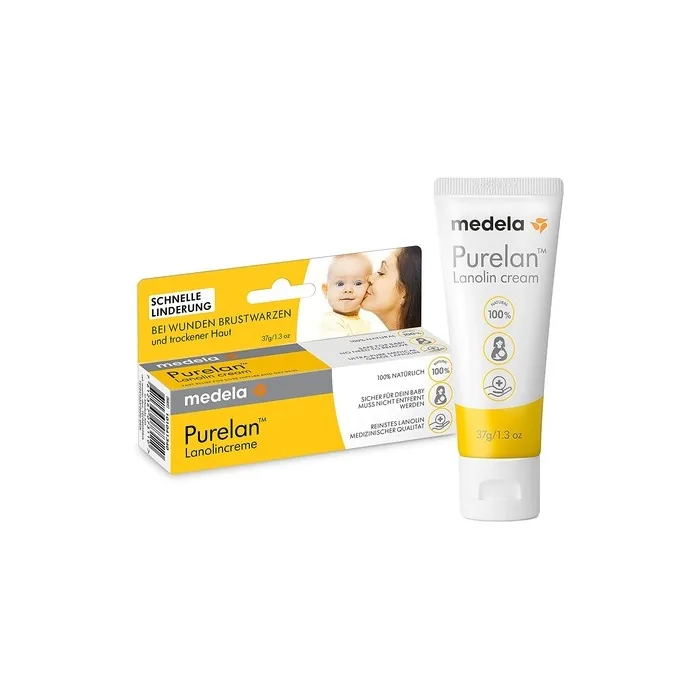 Medela Purelan 37g Lanolin Cream Quick Aid for Stressed Nipples and Dry Skin 100% Natural Hypoallergenic Dermatologically Tested and Fragrance Free