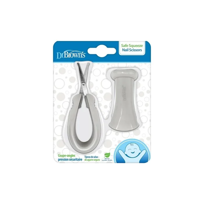 Dr. Brown's Safe Squeeze Nail Scissors with Rounded Blade Tip and 100% Silicone