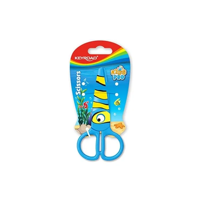 KEYROAD Kids Plastic Scissors 13cm Multicolor Fish Design