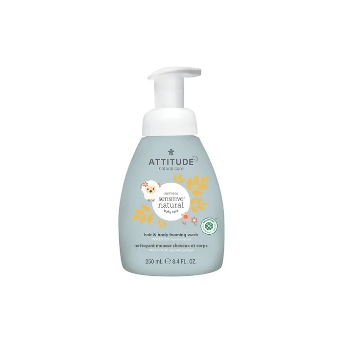 Attitude Sensitive Skin Baby Natural Hair and Body Foaming Wash