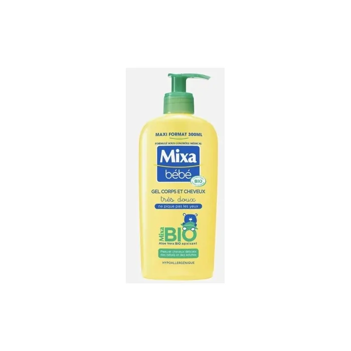 Mixa Bebe Organic Aloe Vera Hair And Body Gel 300 Milliliters