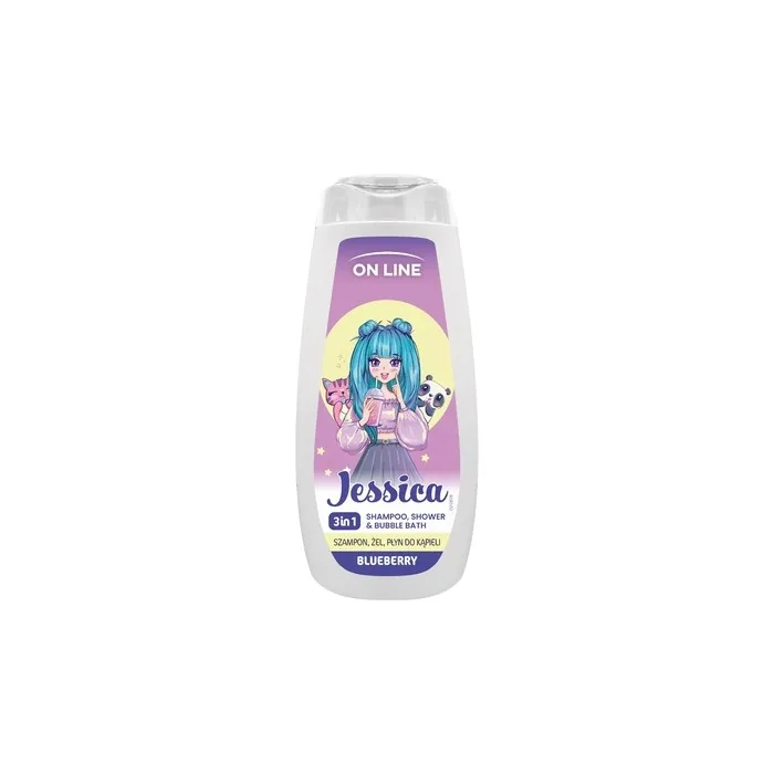 Forte Sweeden On Line Kids Jessica 3 In 1 Shampoo Gel Bath Liquid Blueberry 400 Ml