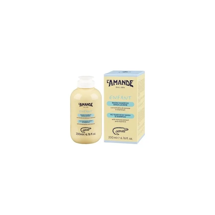 L'Amande No Tears Shampoo for Children 200ml - Gentle Body and Hair Cleanser