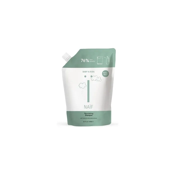 Naïf Nourishing Shampoo for Baby & Kids Refill Pack - No Microplastics or Mineral Oil 500ml