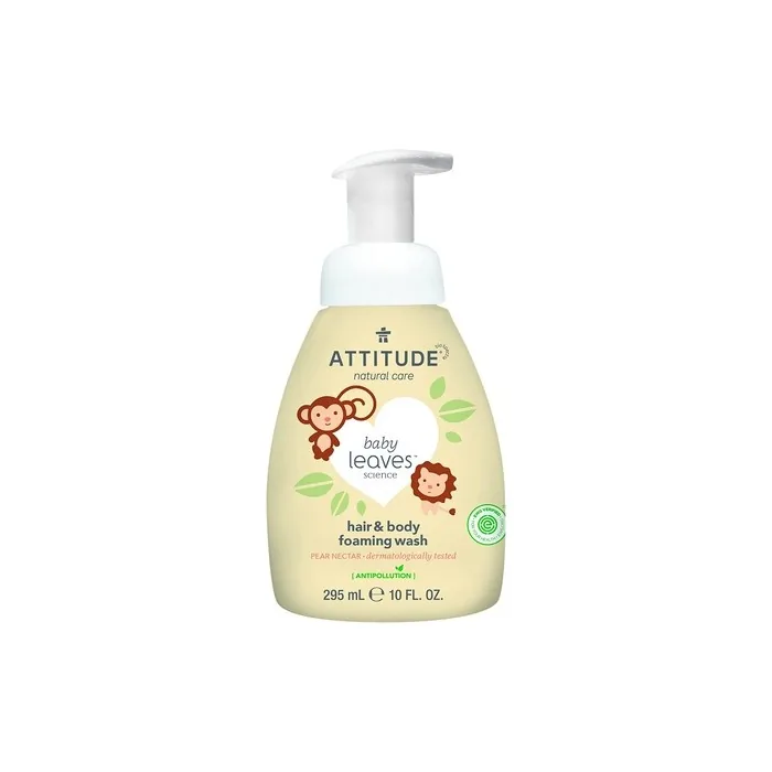 ATTITUDE Baby Leaves 2-in-1 Body and Hair Wash Foam Pear Nectar 295ml