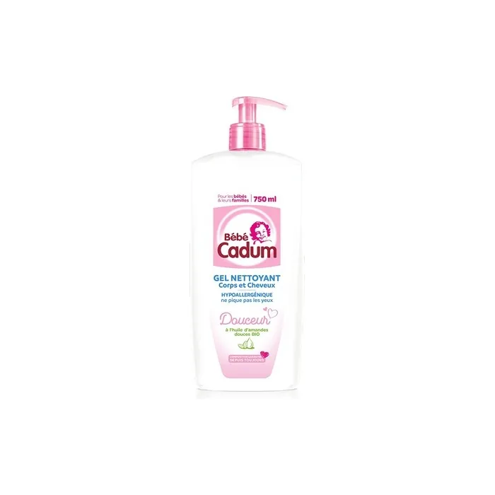 Bébé Cadum Organic Sweet Almond Oil Body and Hair Cleansing Gel for Baby