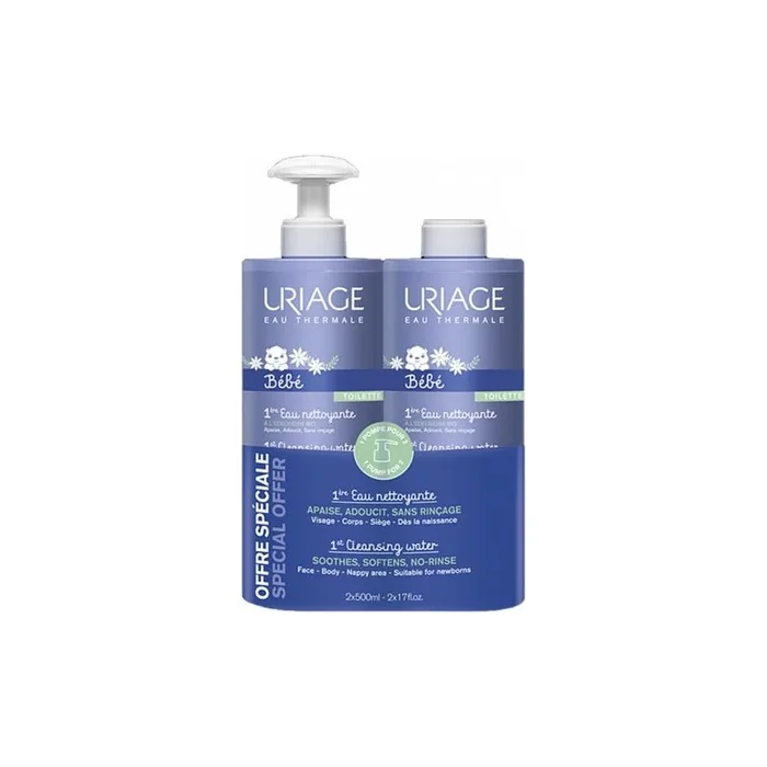 Uriage Baby 1st Cleansing Water 500ml - Pack of 2