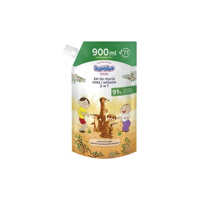 Bambino Kids 2-In-1 Body And Hair Wash Gel Refill 900ml