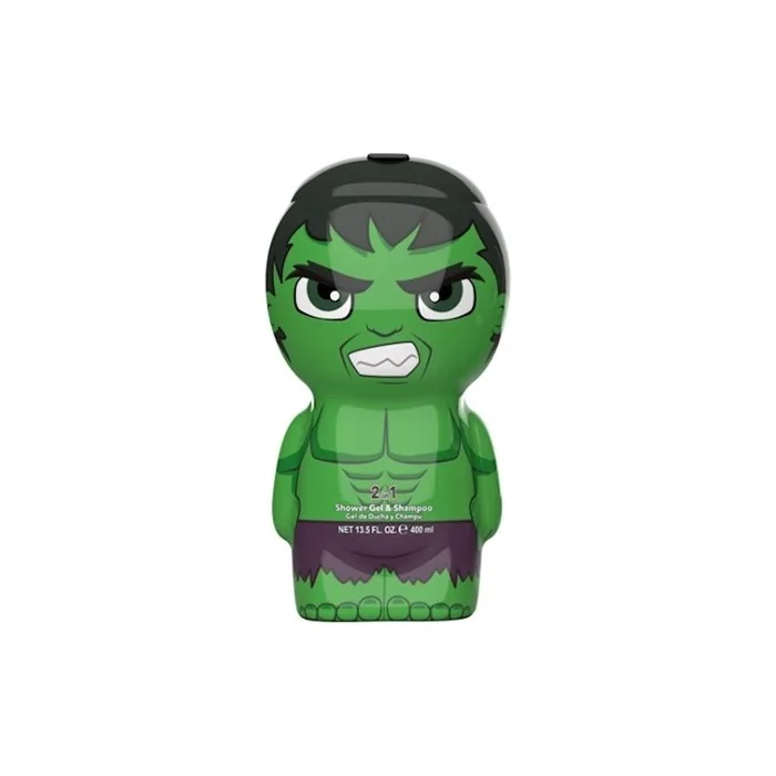 Air-Val Hulk 2in1 Shower Gel & Shampoo 400ml - 3D Figure with Great Scent for Kids and Adults