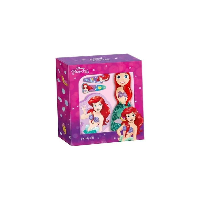 Disney Princess Ariel Bath Bag with Figure Gel Shampoo 2-in-1, Bath Sponge, and 2 Decorated Hair Clips
