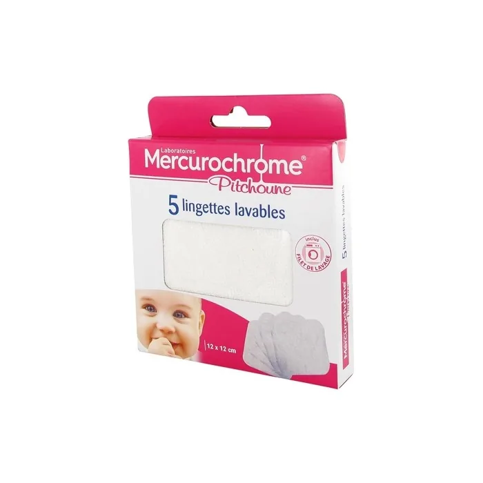 Mercurochrome Pitchoune Cleansing Wipes 12x12cm - Pack of 5