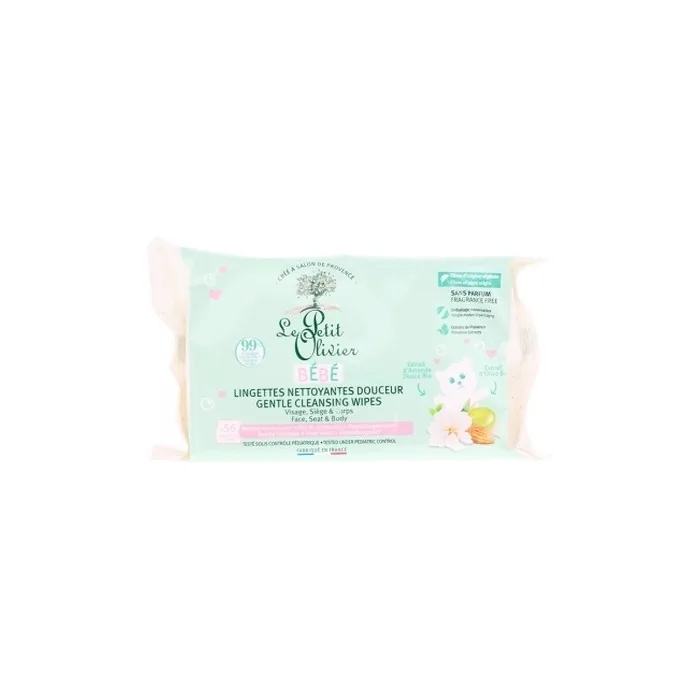 Le Petit Olivier Bebe 56 Gentle Cleansing Wipes Face Seat & Body