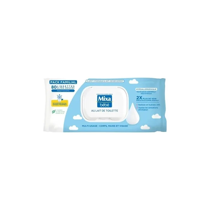 Mixa Bebe Toilet Milk Wipes 80 Wipes