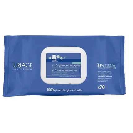 Uriage Baby 1st Cleansing Water Wipes - 70 Pieces
