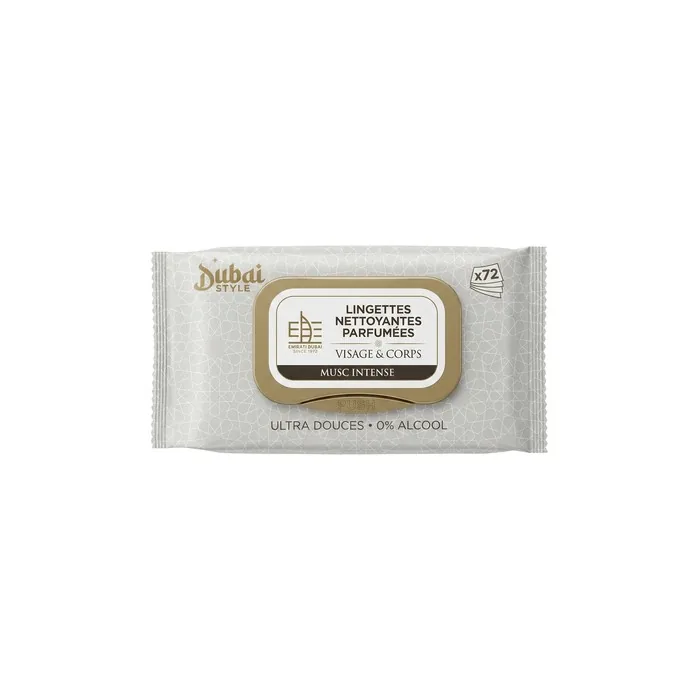 Dubai Style Musc Intense Scented Wet Wipes for Face and Body 72 Count