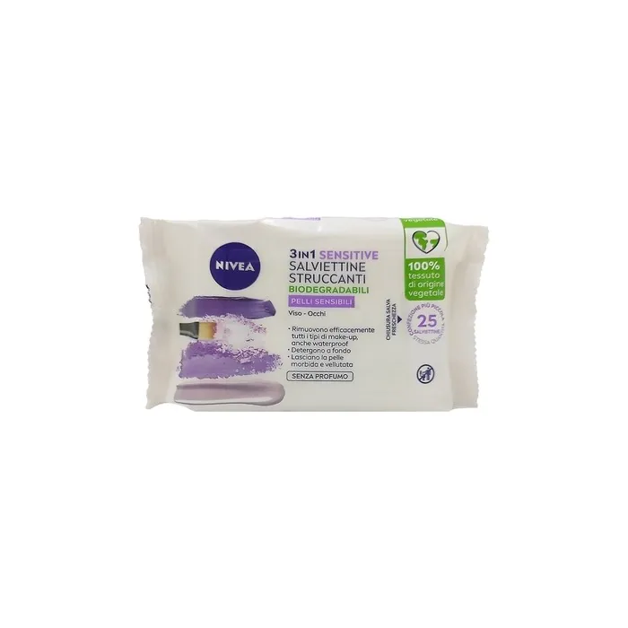 Nivea Bio Sensitve Makeup Remover Wipes 25 pcs