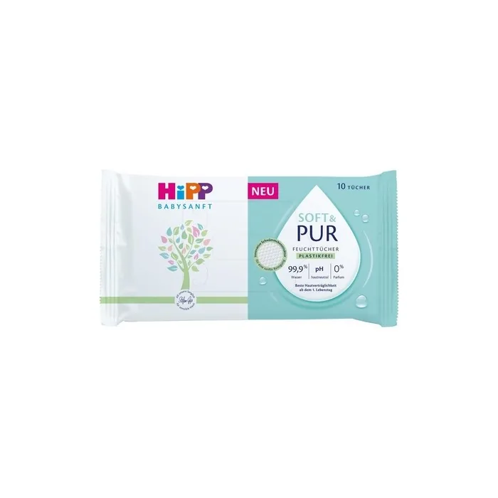 Hipp Babysanft Soft & Pure Baby Wipes Mini Pack of 10