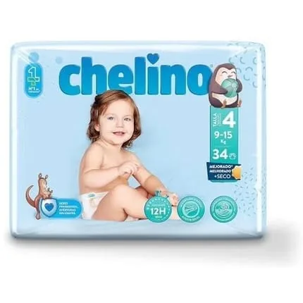 Chelino Infant Diapers Goteo T4 9-15kg - Pack of 34